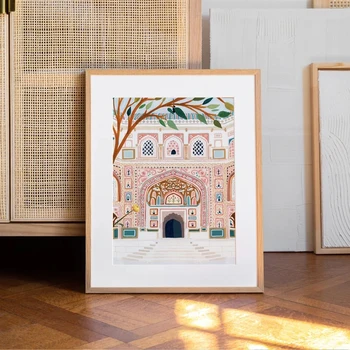 A Arquitetura islâmica Templo tela de impressão, pintura cartaz Religiosa estilo de sala de estar, varanda, pintura de parede decoração da arte