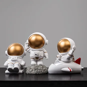 Cartoon Astronauta Ornamento Bonito Spaceman Figuras Do Telefone Móvel Decoração Sala De Estar Decoração De Casa De Acessórios De Secretária De Artesanato