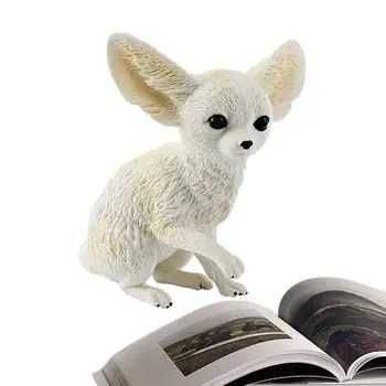 Mini Fox Decoração de PVC Esculpida Orelha Grande Raposa Figura Realista E Engraçado de Mesa, Enfeites Para Sala de estar, Hall de Entrada Vitrine