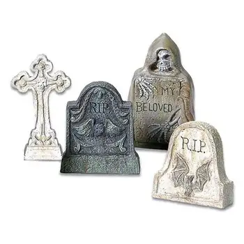 Mini RIP Lápides Ornamentos DIY Cemitério Caixão Cemitério Miniatura de Halloween, Decoração de Fadas Jardim Enfeites Acessórios